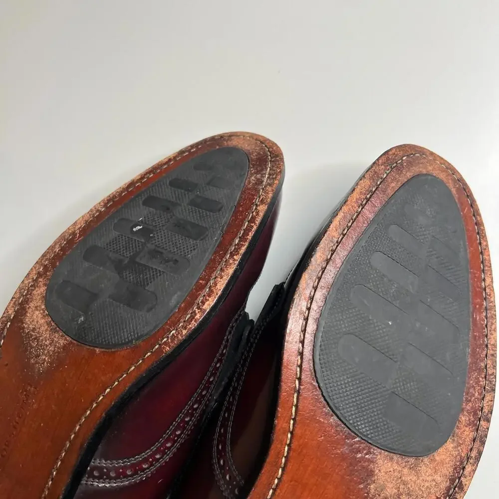 Vintage Florsheim Tassel Loafers Burgundy‎ Leather Men’s Size 10